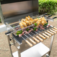 Modern Greek Cypriot Foukou Rotisserie Charcoal Deluxe BBQ electric grill brazilian skewers spit