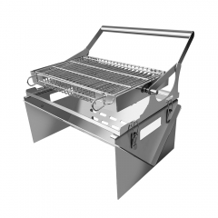 Custom Charcoal Grill Picnic and Camping Rotating Flipping Portable stainless bbq Grill Hold Food in Place