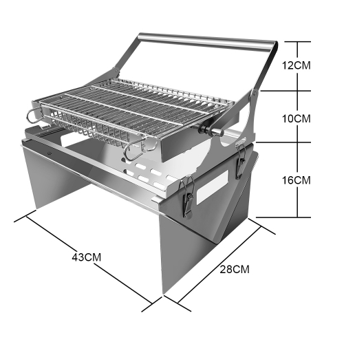 Custom Charcoal Grill Picnic and Camping Rotating Flipping Portable stainless bbq Grill Hold Food in Place