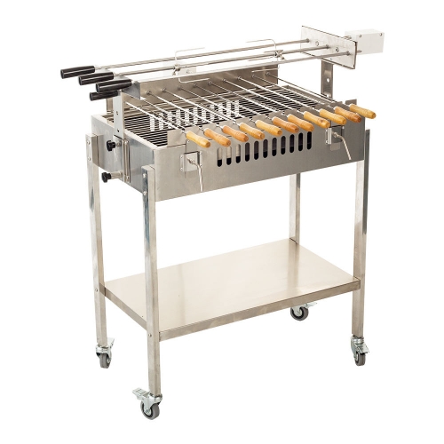 Zypriotische Foukou Automatischer Elektromotor Drehen BBQ Holzkohle Hähnchen Grill Maschine