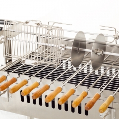 Zypriotische Foukou Automatischer Elektromotor Drehen BBQ Holzkohle Hähnchen Grill Maschine
