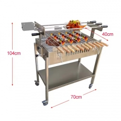 Zypriotische Foukou Automatischer Elektromotor Drehen BBQ Holzkohle Hähnchen Grill Maschine